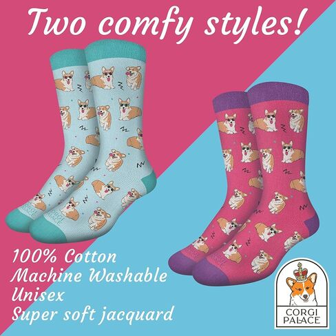 Comfy Corgi Socks, Cute Corgi Socks, Universal Fit, Super Fun Corgi Gifts for Corgi Lovers, Corgi Socks for Men & Women in Saudi Arabia