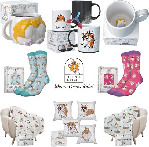 Comfy Corgi Socks, Cute Corgi Socks, Universal Fit, Super Fun Corgi Gifts for Corgi Lovers, Corgi Socks for Men & Women in Saudi Arabia
