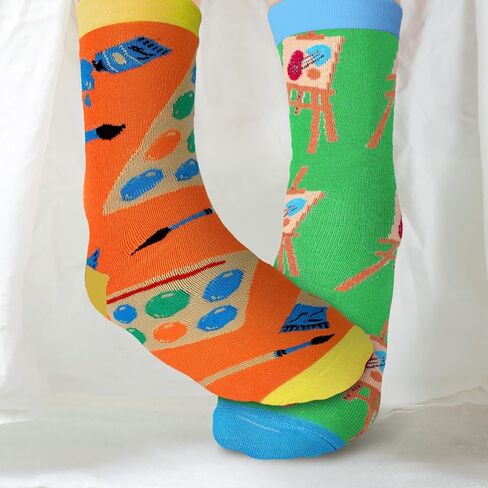 Suhine 6 Pairs Artist Socks for Women Men Funny Novelty Artist Palette Drawing Board Paintbrush Design Socks Artists Gifts for Art Lovers Friends Families Painters Drawers Teachers Birthday in Saudi Arabia