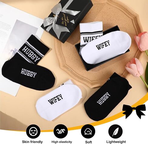 Bride Socks for Wedding Day 2 Pairs - Bridal Groom Socks Bride to Be Something Blue Cotton Ankle Sock with Gift Box in Saudi Arabia