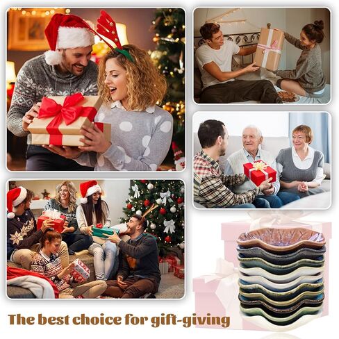 30 قطعة من طبق خاتم اللوتس السيراميكي الملون مقاس 4.5 بوصة منظم مجوهرات، 10 ألوان لحفلات الزفاف وحفلات الزفاف، حامل القرط، وعاء المفاتيح، ديكور مدخل المنزل in Kuwait