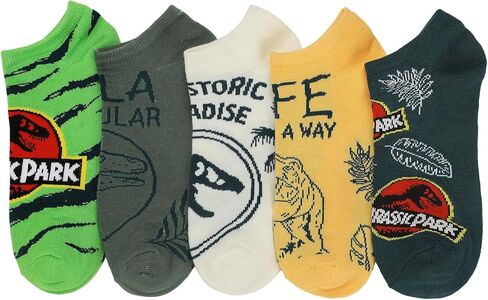 Bioworld Jurassic Park AOP Text Womens Ankle Socks 5 Pack in Saudi Arabia