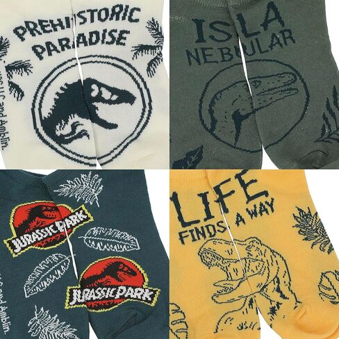 Bioworld Jurassic Park AOP Text Womens Ankle Socks 5 Pack in Saudi Arabia