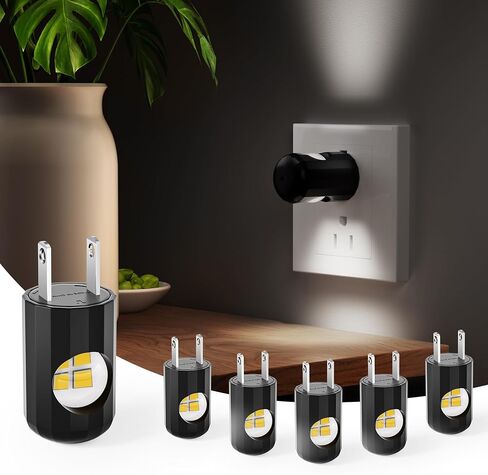 6 Pack LED Night Lights with Dusk to Dawn Sensor, 3000K Soft White, Plug in Wall Night Lights for Kids, Kitchen, Hallway, Bathroom, Bedroom,Non-Dimmable in Saudi Arabia