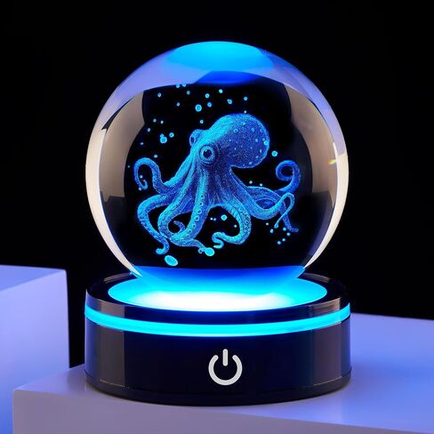 3D Sea Turtle Crystal Ball Figurine with LED Base Laser Ocean Figurines Lover​​ Gifts for Women Men on Christmas Birthday Decorative Ball Sea Turtle Glass Globe Night Light for Room Decorations Crafts in Saudi Arabia