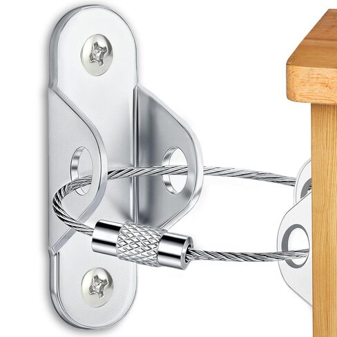 Furniture Anchors(10set) for Baby proofing and Furniture Wall Anchor, Wall Anchors for Baby proofing cabinets, Anti tip Furniture Straps, Safety Essentials for Home in Kuwait