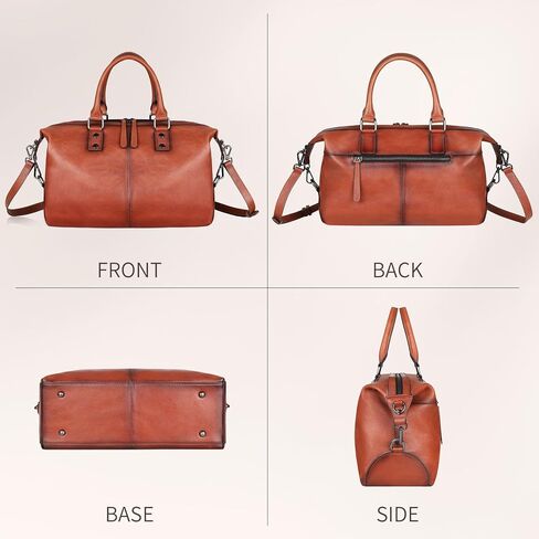 Vintage Full Grain Leather Tote Bag for Women Work Shoulder Crossbody Purse Large Capacity fits 14 Inch Laptop Upright Water Bottle Soft Cowhide Top Handle Satchel in Saudi Arabia