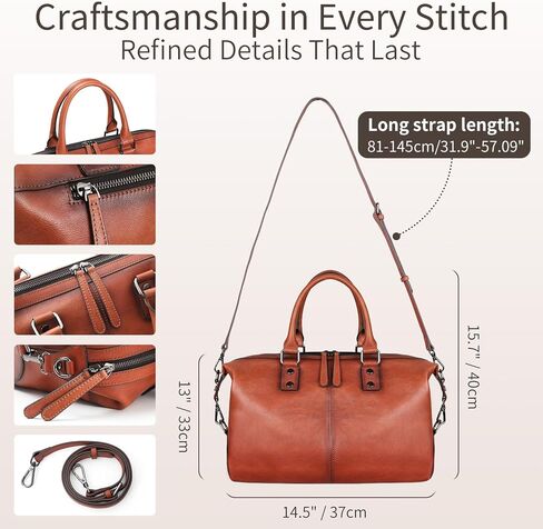 Vintage Full Grain Leather Tote Bag for Women Work Shoulder Crossbody Purse Large Capacity fits 14 Inch Laptop Upright Water Bottle Soft Cowhide Top Handle Satchel in Saudi Arabia