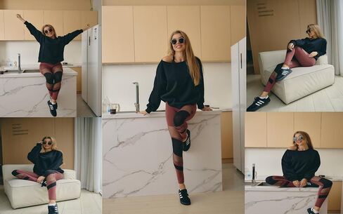 سروال ضيق بدون خياطة عالي الخصر للسيدات من Just One: تصميمات منسقة مكونة من 4 قطع للتمرين والاسترخاء والراحة اليومية in Kuwait