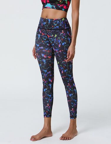 Women's High-Waisted Patterned Yoga Leggings Vibrant Print Tummy Control Workout Pants for Fitness and Casual Wear in Saudi Arabia