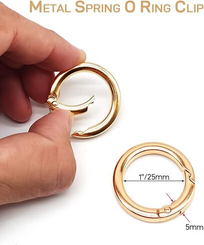 Gold Key Ring - 3 Brass Screw Lock Keychain Carabiner Clip and 3 Metal Spring O Ring Clip for Keys, Backpacks, Luggage Tags, Pet Collar Clips, Bag Purse Charms for Handbags in Saudi Arabia