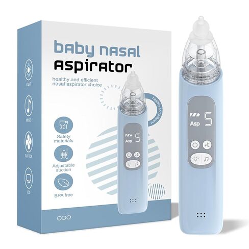 Electric Nasal Aspirator-BC026, Electric Nose Sucker with 5 Levels Suction, Soothing Light & Nursery Rhymes (White) in Saudi Arabia