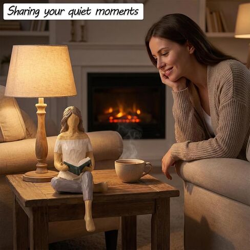 Reading Statue Gifts for Book Lovers Women, Quiet Comfort Reading Figurine for Graduates, Students, Teachers, Sculpted Hand-Painted Sculpture, Office Bookshelf or Librarian Book Lover Gifts in Saudi Arabia