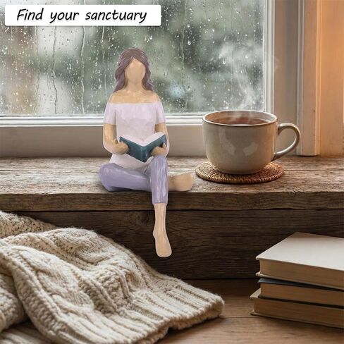 Reading Statue Gifts for Book Lovers Women, Quiet Comfort Reading Figurine for Graduates, Students, Teachers, Sculpted Hand-Painted Sculpture, Office Bookshelf or Librarian Book Lover Gifts in Saudi Arabia