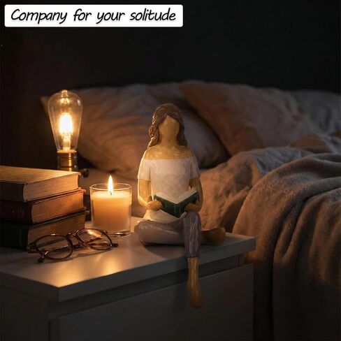 Reading Statue Gifts for Book Lovers Women, Quiet Comfort Reading Figurine for Graduates, Students, Teachers, Sculpted Hand-Painted Sculpture, Office Bookshelf or Librarian Book Lover Gifts in Saudi Arabia