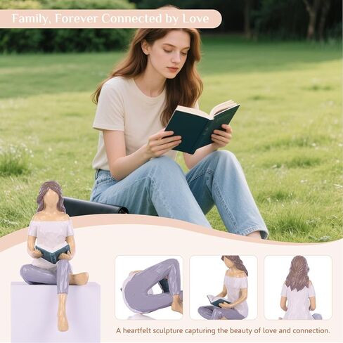 Reading Statue Gifts for Book Lovers Women, Quiet Comfort Reading Figurine for Graduates, Students, Teachers, Sculpted Hand-Painted Sculpture, Office Bookshelf or Librarian Book Lover Gifts in Saudi Arabia