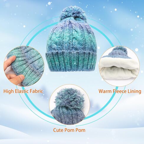 Winter Beanie Hat Scarf Gloves Set for Boys Girls, Kids Toddlers Knitting Neck Warm Hat Cap Scarf Gloves Age 2-10 in Saudi Arabia