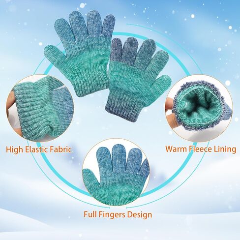 Winter Beanie Hat Scarf Gloves Set for Boys Girls, Kids Toddlers Knitting Neck Warm Hat Cap Scarf Gloves Age 2-10 in Saudi Arabia
