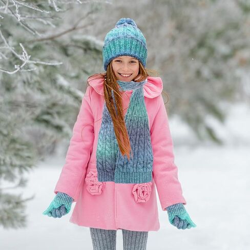 Winter Beanie Hat Scarf Gloves Set for Boys Girls, Kids Toddlers Knitting Neck Warm Hat Cap Scarf Gloves Age 2-10 in Saudi Arabia