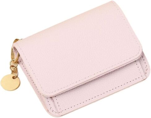 Genuine Leather Wallet Vintage Solid Color Bifold Key Coin Wallet with Zipper for Women (White) in Saudi Arabia