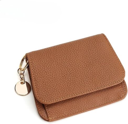 Genuine Leather Wallet Vintage Solid Color Bifold Key Coin Wallet with Zipper for Women (White) in Saudi Arabia