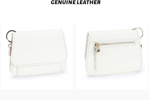 Genuine Leather Wallet Vintage Solid Color Bifold Key Coin Wallet with Zipper for Women (White) in Saudi Arabia