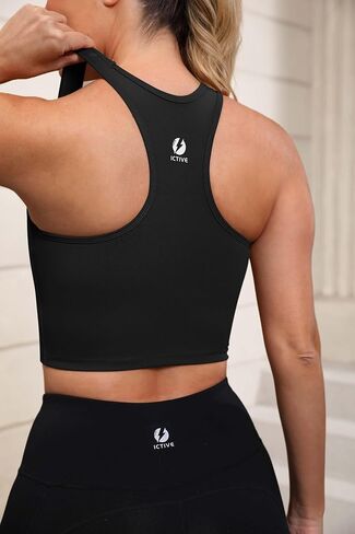 Women's Racerback Longline Sports Bra Built in Padded Slim Fit Workout Yoga Crop Tops in Saudi Arabia