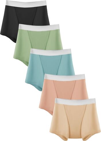 TIICHOO Period Underwear for Teens Leakproof Boy Shorts Girls Incontinence Underwear Washable 5 Pack in Saudi Arabia