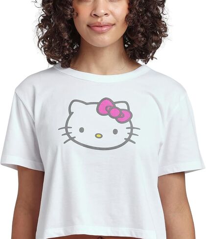 مجموعة ملابس نوم Bioworld Hello Kitty Crop Tee وشورت منقط in Kuwait