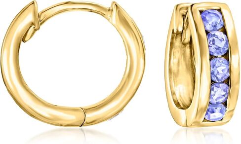 Ross-Simons 0.60 ct. t.w. Tanzanite Huggie Hoop Earrings in 18kt Gold Over Sterling in Saudi Arabia