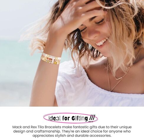 Mack and Rex Tila Bracelets - (Totally Chic) Durable and Waterproof Stretchy Tile Beaded Bracelets, Lightweight and Comfortable, Ideal for Layering - Bracelets for Women - Ideal Gifts in Saudi Arabia
