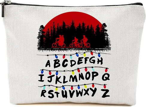 Stranger Friends Makeup Bag Friendship Merch Gift for Women Cosmetic Bag for Best Friend (white-a) in Saudi Arabia