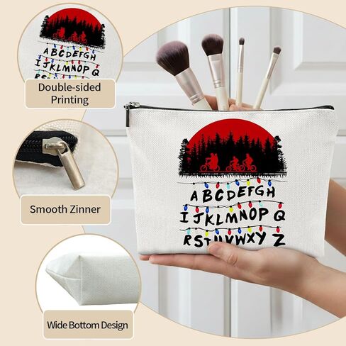 حقيبة مكياج Stranger Friends هدية Merch للنساء، حقيبة مستحضرات تجميل لأفضل صديق (أبيض-أ) in Kuwait