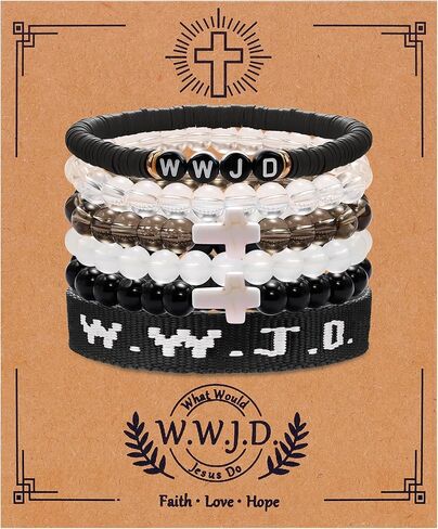 W.W.J.D. Webbing Bracelets Adjustable Christian Gifts Wristbands What Wound Jesus Do Bracelet Religious Faith Bracelets Colorful Christian Stretch Beaded Bracelets in Saudi Arabia