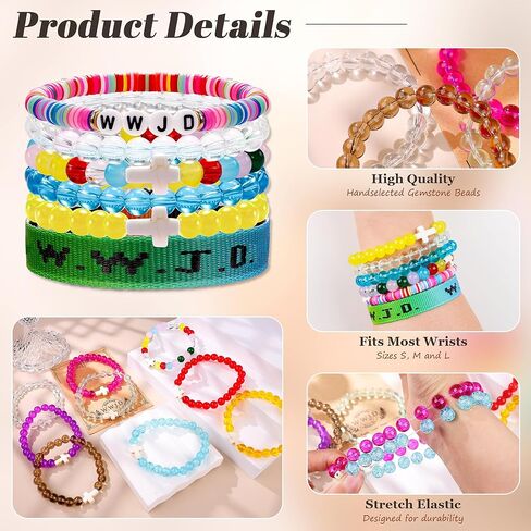 W.W.J.D. Webbing Bracelets Adjustable Christian Gifts Wristbands What Wound Jesus Do Bracelet Religious Faith Bracelets Colorful Christian Stretch Beaded Bracelets in Saudi Arabia