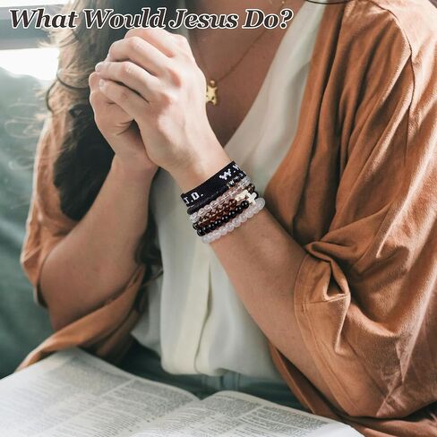 W.W.J.D. Webbing Bracelets Adjustable Christian Gifts Wristbands What Wound Jesus Do Bracelet Religious Faith Bracelets Colorful Christian Stretch Beaded Bracelets in Saudi Arabia