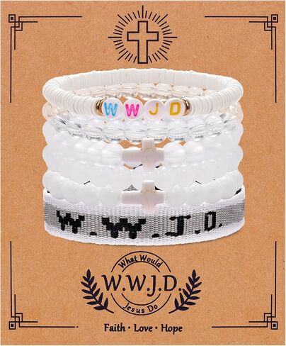 W.W.J.D. Webbing Bracelets Adjustable Christian Gifts Wristbands What Wound Jesus Do Bracelet Religious Faith Bracelets Colorful Christian Stretch Beaded Bracelets in Saudi Arabia