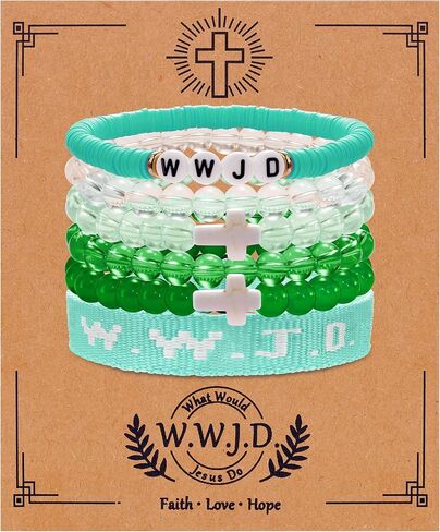 W.W.J.D. Webbing Bracelets Adjustable Christian Gifts Wristbands What Wound Jesus Do Bracelet Religious Faith Bracelets Colorful Christian Stretch Beaded Bracelets in Saudi Arabia