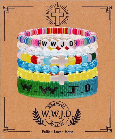 W.W.J.D. Webbing Bracelets Adjustable Christian Gifts Wristbands What Wound Jesus Do Bracelet Religious Faith Bracelets Colorful Christian Stretch Beaded Bracelets in Saudi Arabia