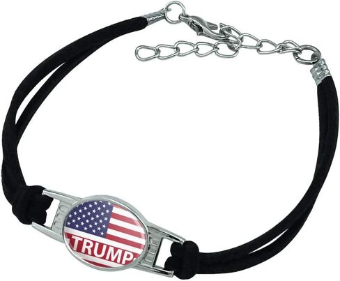 GRAPHICS & MORE President Trump American Flag Novelty Suede Leather Metal Bracelet in Saudi Arabia