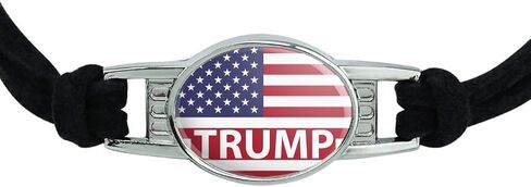 GRAPHICS & MORE President Trump American Flag Novelty Suede Leather Metal Bracelet in Saudi Arabia