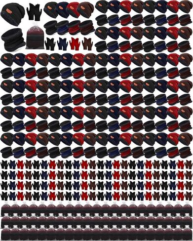 Toulite 432 Pcs Kids Hats Gloves Scarves Set Winter Fleece Lined Beanie Caps Neck Bulk Warm Gaiter for Boys Girls 4-15 Years in Saudi Arabia