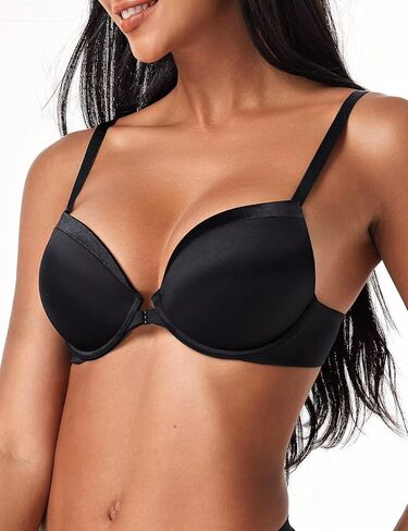 Deyllo Women's Push Up Bra Deep V Underwire Bra Full Coverage Lightly Padded Bras in Saudi Arabia