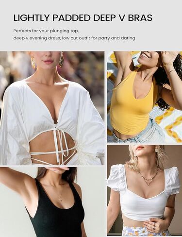Deyllo Women's Push Up Bra Deep V Underwire Bra Full Coverage Lightly Padded Bras in Saudi Arabia