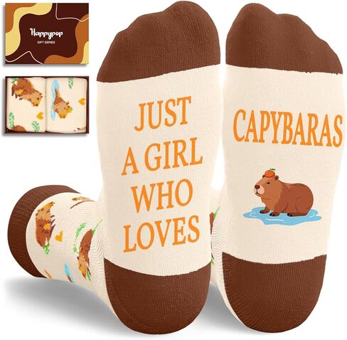 هدايا HAPPYPOP Capybara للنساء - جوارب كابيبارا المضحكة للفتيات المراهقات، حشوات هدايا للحيوانات in Kuwait
