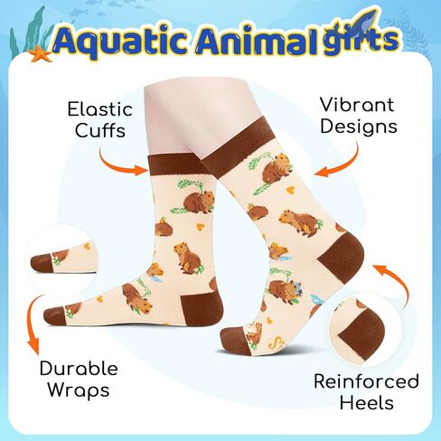 HAPPYPOP Capybara Gifts for Women - Funny Capybara Socks for Teen Girls, Animal Gifts Stocking Stuffers in Saudi Arabia