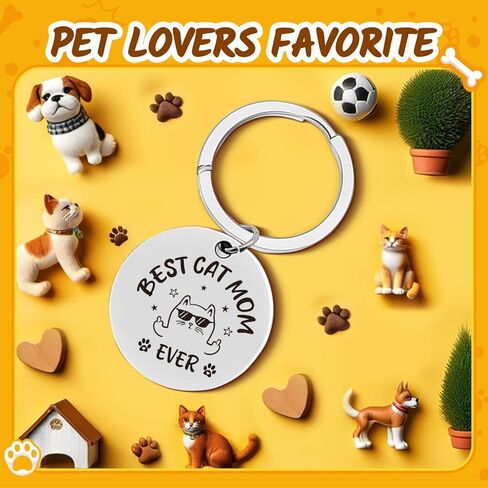 HAPPYPOP Cat Gifts with Keychain - Funny Cat Mom Dad Socks for Women Men Pet Lovers Teens in Saudi Arabia