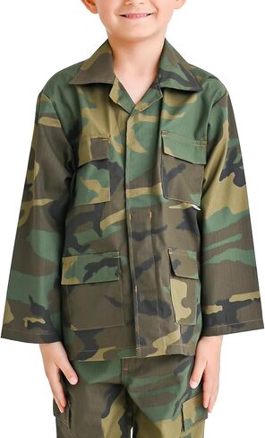 Trendy Apparel Shop Youth Kid's Battle Dress Uniform Camouflage Print Top in Saudi Arabia