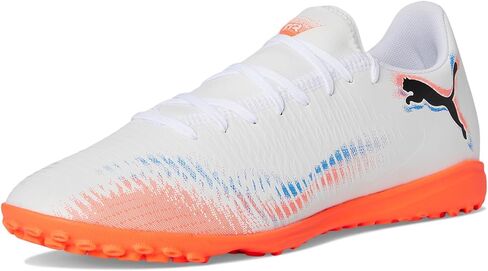 حذاء رياضي للرجال من PUMA حذاء Future Play Turf Trainer لكرة القدم، أبيض-أسود-أحمر متوهج AH25، 7 in Saudi Arabia