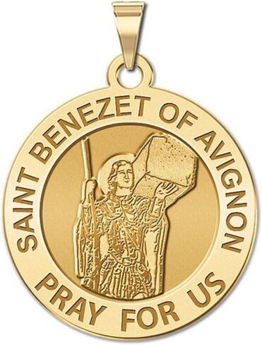 PicturesOnGold.com Saint Benezet of Avignon Round Religious Medal - 3/4 Inch Size of a Nickel - Sterling Silver in Saudi Arabia